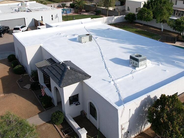 White residential flat roof